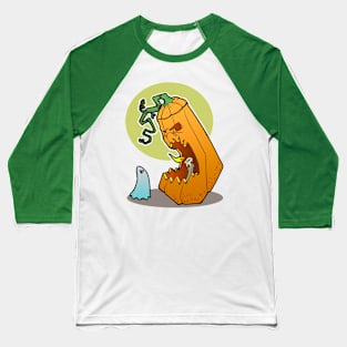 Pumpkin Ghost Baseball T-Shirt